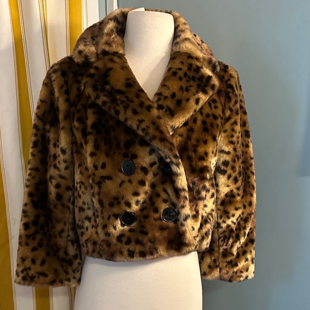 LOFT Brown Leopard Teddy Jacket - image 1